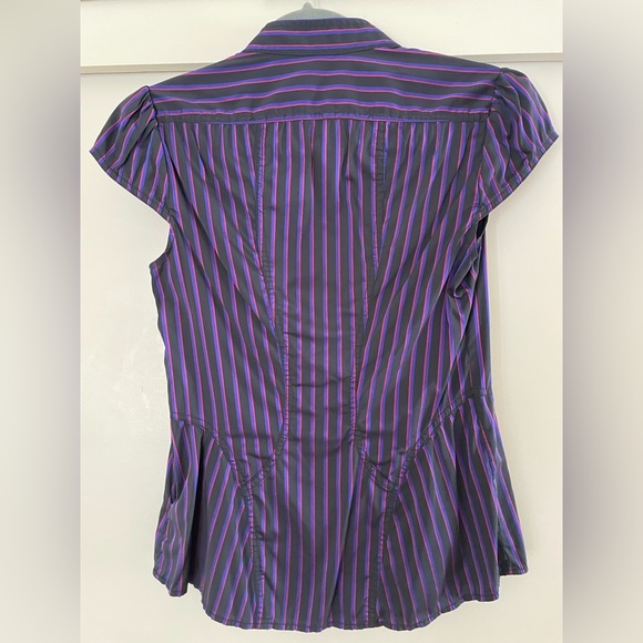 Express Elite Stretch Ruffle Blouse - Picture 2 of 4